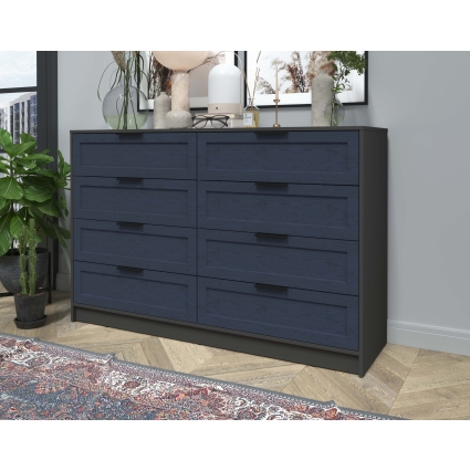 Kомод Тренд КТ-К157 (Антрацит ЛДСП/ Дуб королевский ЛМДФ) Ш1565 В1020 Г451